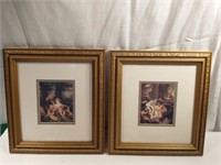 2  Gold Tone Picture Frames With Pictures