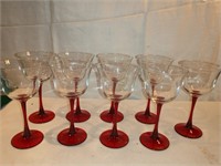 Cristal D'Arques-Durand Americana Ruby Red Glasses
