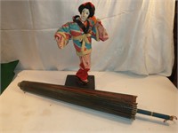 Geisha Doll And Ricepaper Umbrella