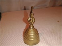 Figural Cast Brass Bell With High Hat