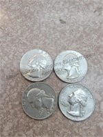 4 silver Washington Quarters
