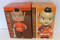 LOT OF 2 CLEVELAND BROWNIE BOBBLEHEADS