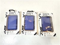 NEW SEALED Rechargable Power Banks (x3)