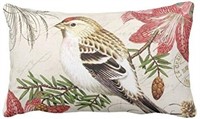French Winter Bird Lumbar Throw Pillow Case