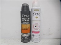 (2) Dove Dry Anti-Perspirant Spray, Women's Clear
