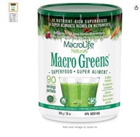 MacroLife Naturals Macro Greens Superfood – 850g/