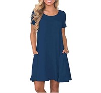 NEW $51 L Women's Short Sleeve Dress w/ Pockets