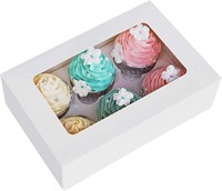 Cupcake Boxes with Inserts 6 Holders, 10 Boxes