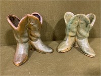 FRANKOMA: Two Cowboy Boots Vases