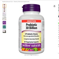 2 pack of Webber Naturals Probiotic 30 Billion