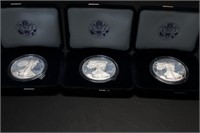 Three 2007 1 oz Proof Silver Coins