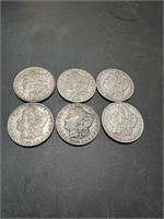 Six Morgan Dollars:(5)1900-O, 1900