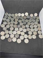 Eighty Nickels of Assorted Dates in 1940's