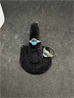 Two 14kt Aquamarine Rings Both are a Size 8 - 7.2