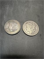 Two Morgan Dollars: 1883, 1896