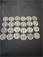 Twenty Four Silver US Quarters