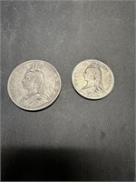 1889 Great Britain Crown Victoria Silver Coin,