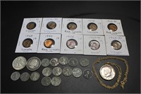 Ten Slabbed Lincoln Pennies: 1963, 1963-D, (2)