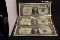 Six US $1 Silver Certificates: 1935-E, (2)1935-D,