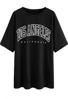 NEW $37 S Women's Graphic Oversized T Shirt Black