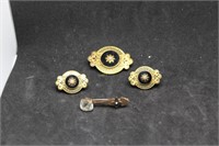 Pair of Victorian Screw Back Earrings with Two