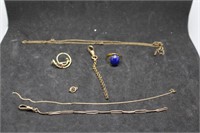 14 kt Scrap Jewelry Lot with One Ring, One