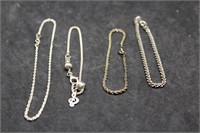 Four Sterling Silver Bracelets - 16.7 gtw