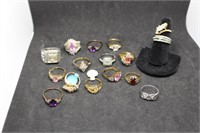 Eighteen Fashion Rings and some Sterling