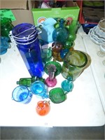 ASSORTED COLOR GLASS ITEMS