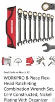WORKPRO 8pc. Flex Combo Metric Wrench Set