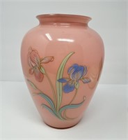 Vintage Pink Art Glass  Vase 10 "