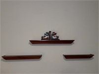 Three Floating Wooden Shelves