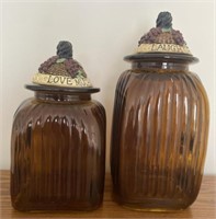 Amber Glass Canister Set