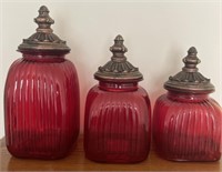 Ruby Red Canister Set