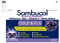 2 pack of Sambucol Cold & Flu Capsules