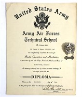 1942 AAF Tech School Diploma/Qual Badge