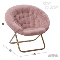 Faux Fur Folding Chair, Pink