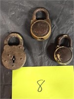 3 vintage locks - Ironside, Rust Proof