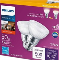Phillips Glass Dimmable Light Bulbs (2-count)