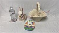 Easter Spoon Rest, Bunny Planter & Ceramic Basket