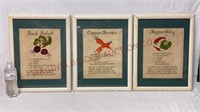 Framed Cross Stitch ~ Beets, Carrots & Peppers