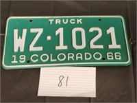 License plate  66 colorado