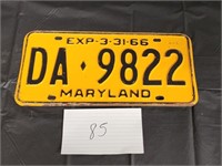 License plate  66 MD