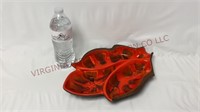 Mid Century Divided Leaf Pottery Dish #603 USA