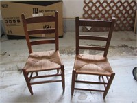 2 vintage cane back chairs