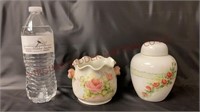 American Hand Painted China Vase & Ginger Jar