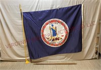 Virginia State 65"x53" Flag with 2-Piece Staff