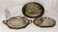 Vintage Footed Silverplate / Silver Plate Trays ~3