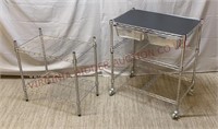 Small Wire Shelf & Rolling Wire Cart with Baskets