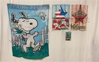 Snoopy Spring Fever House Flag & (3) Garden Flags